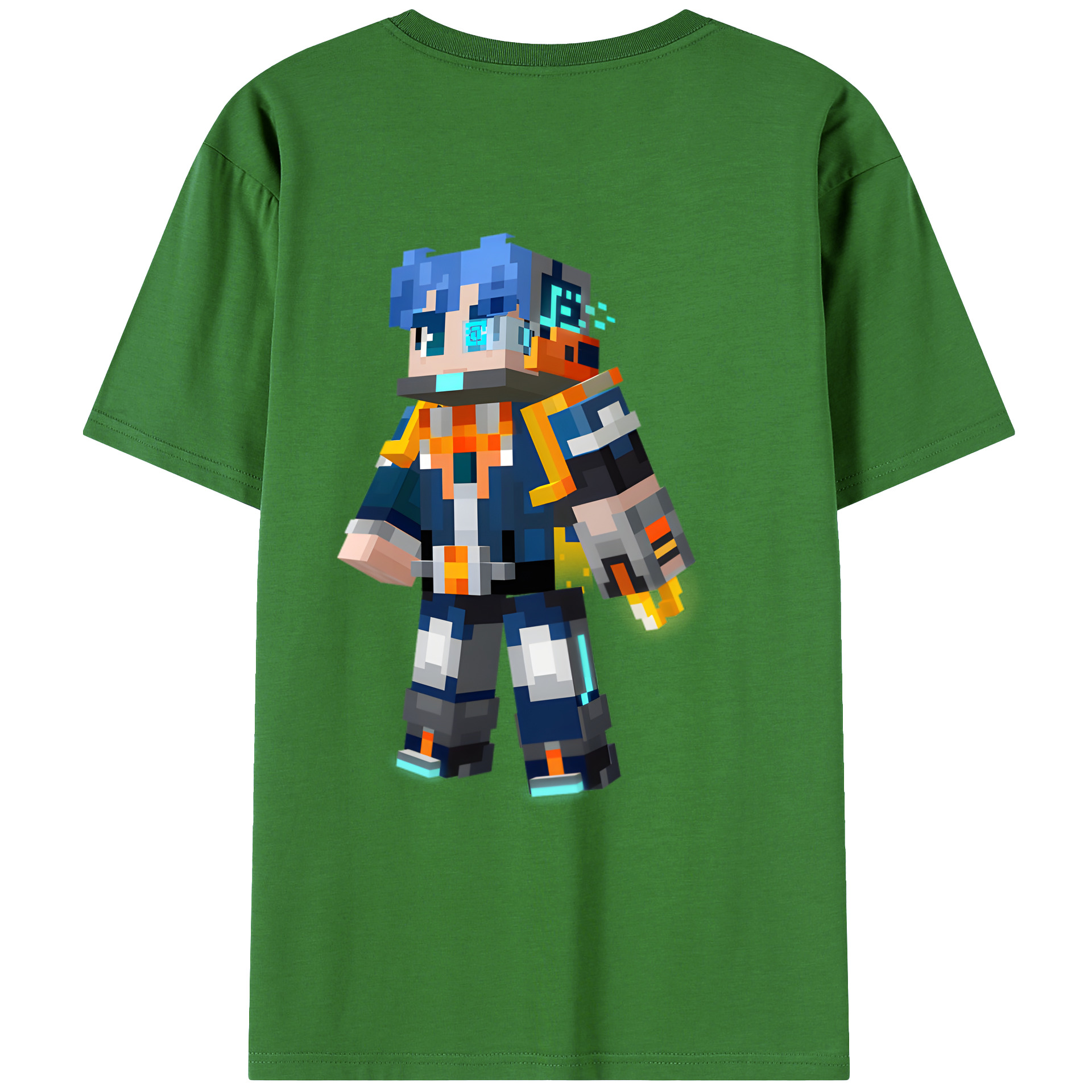 （画像用） マインクラフト ブロックの世界 Minecraft MC Block world レディース半袖Tシャツ(バックプリント)
